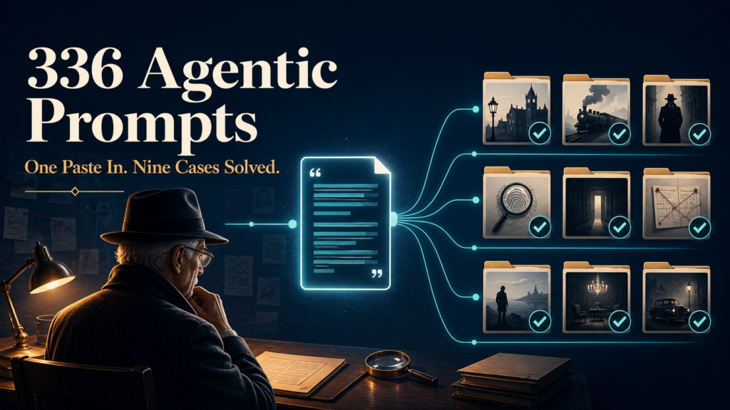 336 Agentic Prompts for Senior Sleuth Sagas: One Paste In, Nine Solved Cases Out