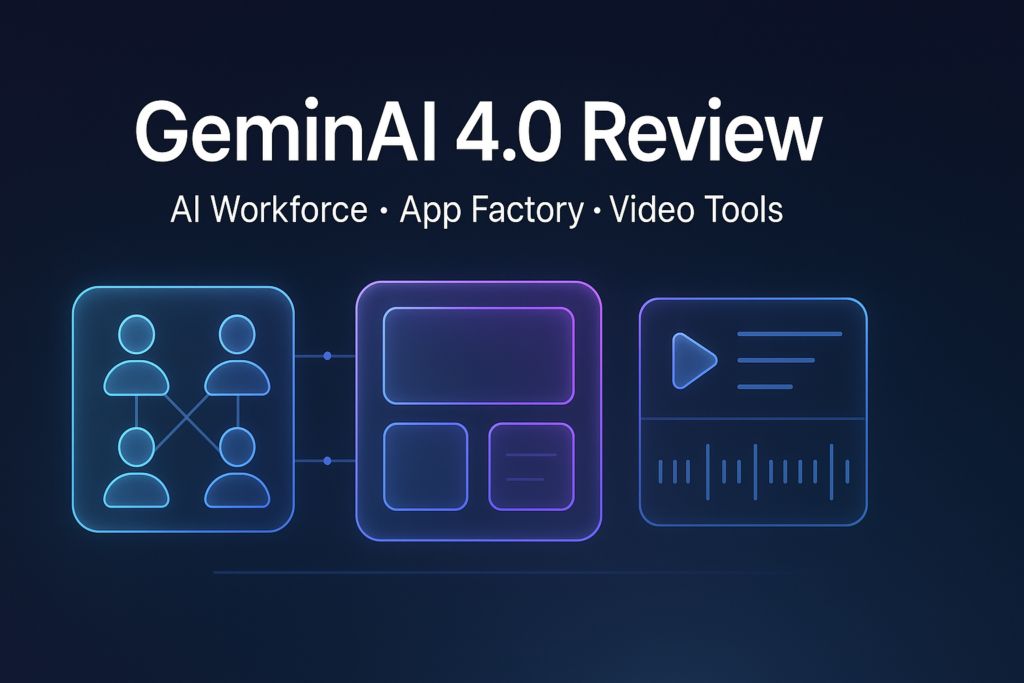 GeminAI 4.0 Review: AI Workforce, App Factory, Video Tools and More